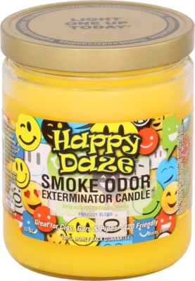 Smoke Odor Exterminator Candle Happy Daze (9) 13oz Jars Free Shipping