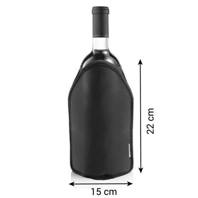 Refroidisseur à Vin Tescoma 695468 – Universel, En Tissu Synthétique Avec Gel, Sangles Ajustables, 15x22 Cm, Noir