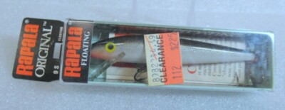 New in Box Rapala 9S Floating Silver Black Fishing Lure 3.5'' Body 3/16oz Bait