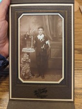 Vintage Photo Victorian Portrait 1900s Young Man First Holy Communion Catholic
