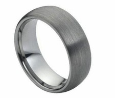 Free Engraving - Tungsten Carbide Domed Brushed Finish Wedding Band Ring