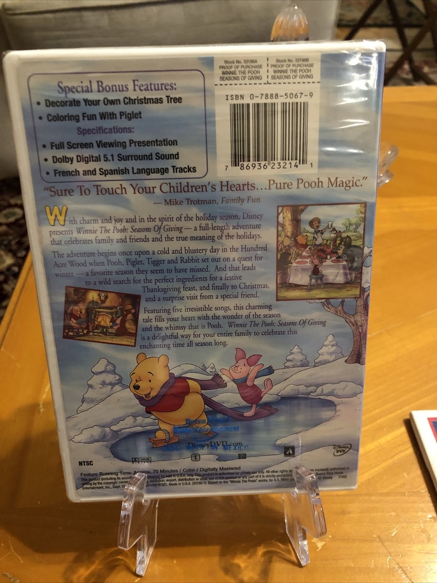 Winnie the Pooh Seasons of Giving (DVD, 2003) Christmas Holiday