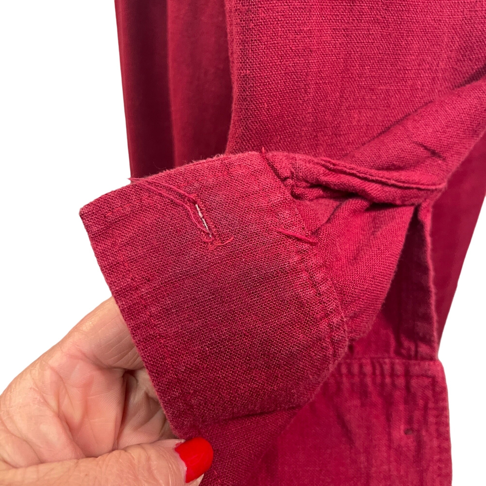 Basic Threads Red Linen Blend 2 pc Skirt Set Top … - image 4