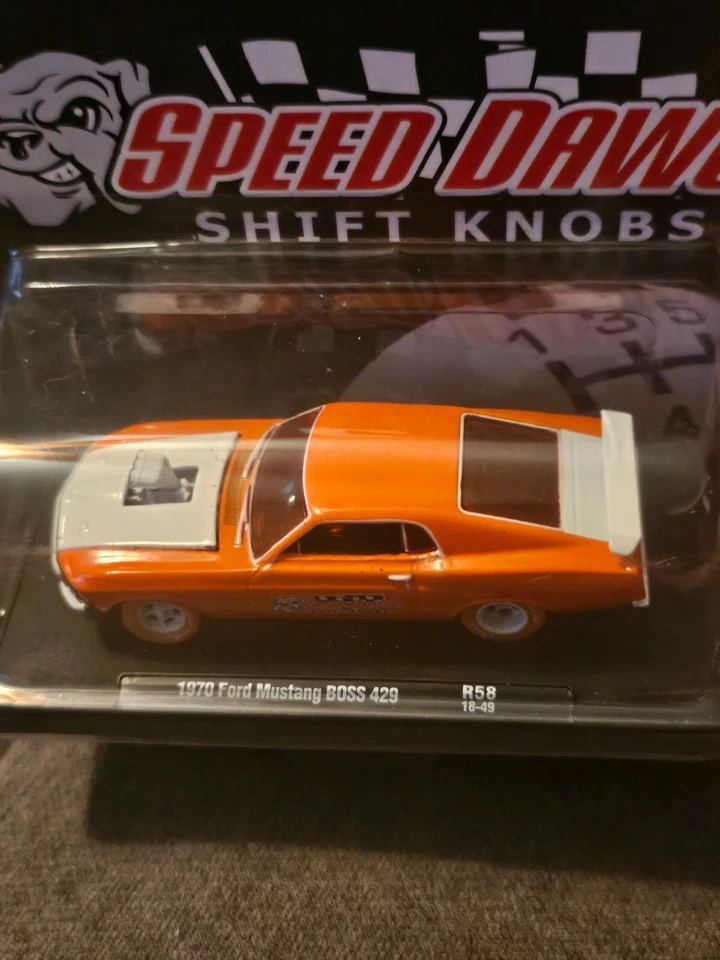 M2 MACHINES SPEED DAWG SHIFT KNOBS 1970 FORD MUSTANG BOSS 429 CHASE 1/750 ORANGE - Image 2 of 4
