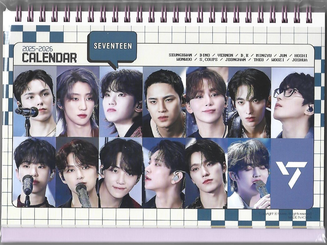 Seventeen Photo Calendar 2025 & 2026 +[Post Card 12P Pack] K-POP