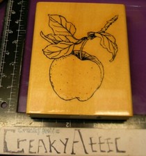APPLE ON BRANCH LEAVES RUBBER STAMP ANITAS  463 ANITA'S CREAKYATTIC