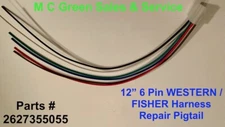 WESTERN FISHER SNOW PLOW 6 PIN 12" TRUCK SIDE HARNESS REPAIR END 27070 USA MADE
