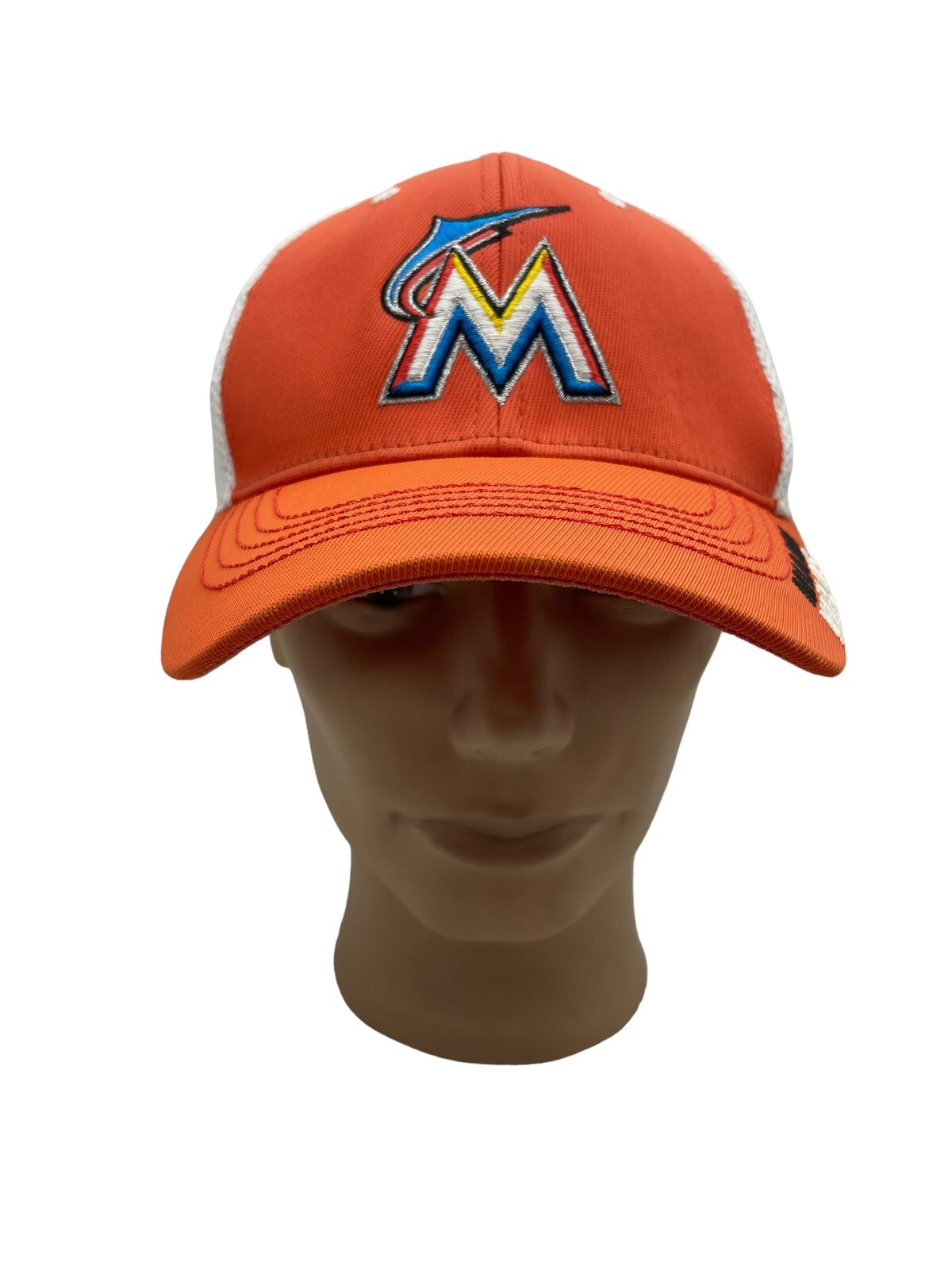 Miami Marlins Hat MLB Baseball Cap Orange Mesh Ad… - image 2
