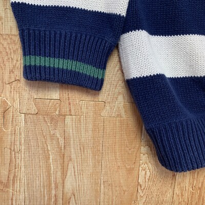 トップス 90s Eddie Bauer wool knit NAVY Vintage 90s Eddie Bauer Ebtek Script Logo Crewneck