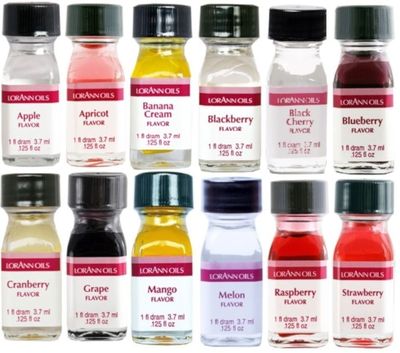 LorAnn Super Strength Fruit Flavors (No Oils) 1 Dram Variety Bundle #1 -12 pack