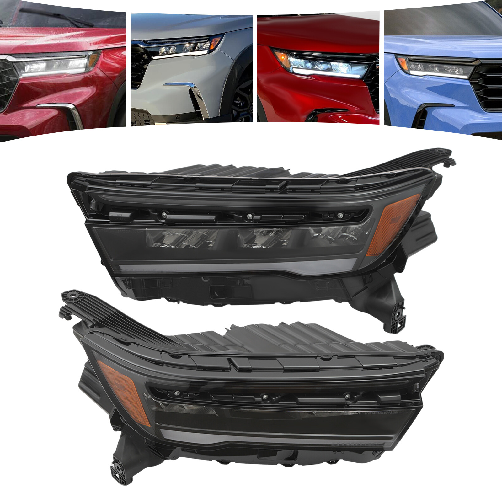 For 2023-2024 Honda Pilot Full LED Headlight Assembly Headlamps Left+Right Pair