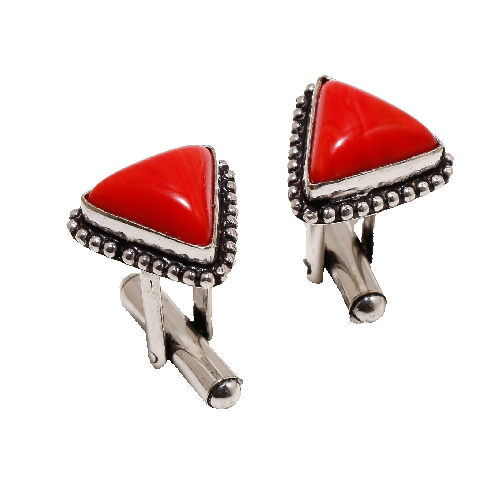 Coral Stone Cufflinks for Men