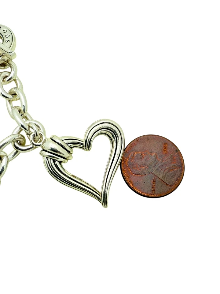 Lagos Sterling Silver Floating Heart Oval Link Toggle Bracelet 7.5" - Image 2 of 4