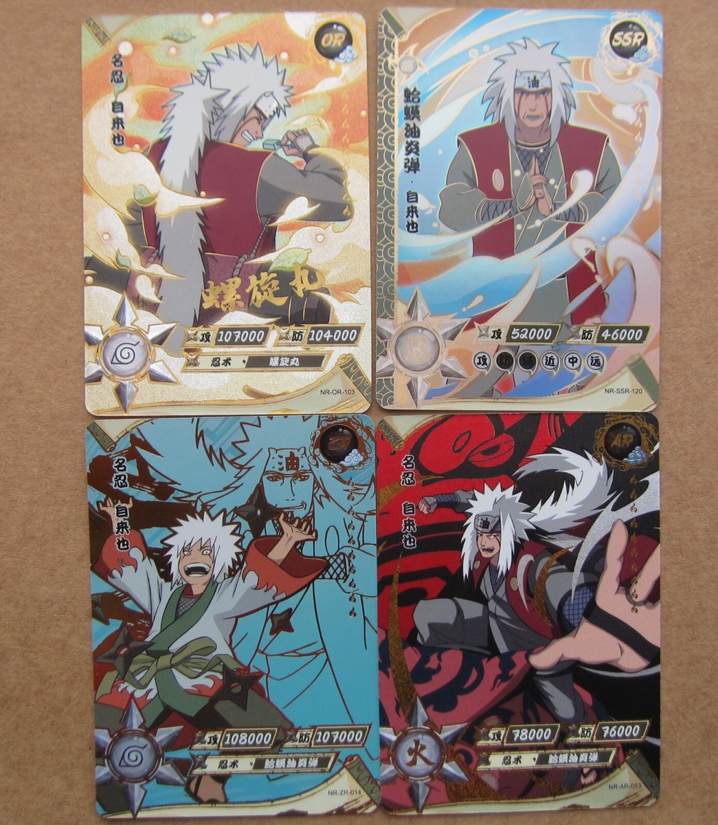 NARUTOカード 4 Naruto CCG Card- Jiraiya NR-AR-053 ZR-014 OR-103 SSR-120