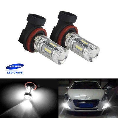 2x 15W H8 H9 H11 Chip LED lumière de brume Feux Xenon Blanc Ampoule DRL - Photo 1/4