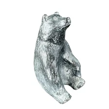 Vintage A Wolf Original Sculpture Large Bear Hand Carved Canada W Sticker Marked