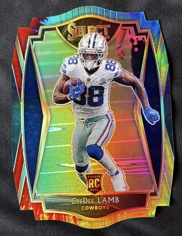 CeeDee Lamb 2020 Panini Select Premier Level Die-Cut Tie-Dye Prizm 25/25 #157 RC