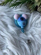 Disney Cartoon Retractable Nametag ID Badge Reel Disney Inspired Stitch