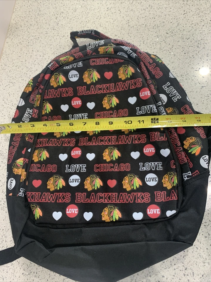 Mochila de ação Chicago Blackhawks preta da Forever Collectibles - Imagem 3 de 4