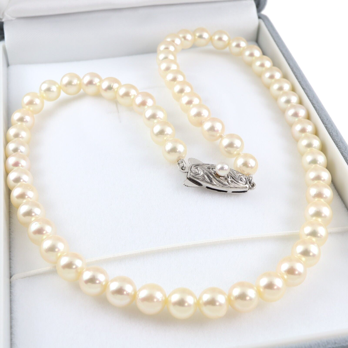 Vintage Tasaki Akoya Pearl (6-6.5mm) Strand Choker Necklace 15 