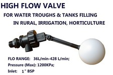 LEVEL FLOAT FLOW VALVE DRINKING TROUGH WATER TANK IRRIGATION MAXIMUM FLOW