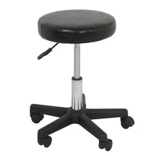 Rolling Stool Round PU Leather Salon Stool Chair Height Adjustable with Wheels 