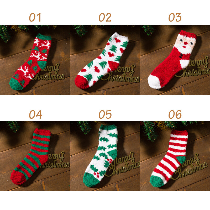 Chaussettes Motifs Noël Coton Lot 8 Paires Chaussettes Noël - Coton Doux - Taille 36-43 - Motifs Festifs - Cadeau Idéal Bas Noël Motifs Père Noël Renne