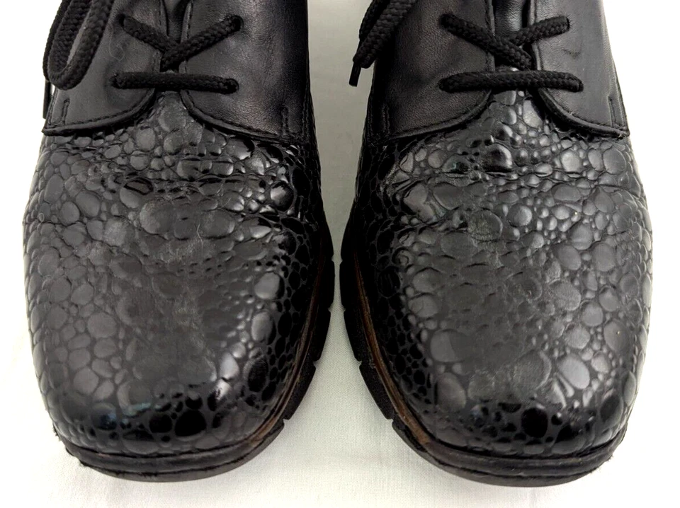 RIEKER Antistress Black Patent Leather Lace Up Shoes Womens US 8 EU 39 $125 EUC* - Image 4 of 4