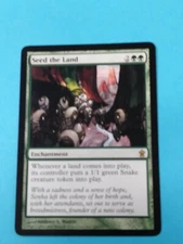 Magic The Gathering 1x SEED THE LAND - Green Rare  Saviors Of Kamigawa NM