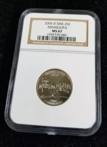 2005 D SMS NGC MS67 Minnesota State Quarter 25c