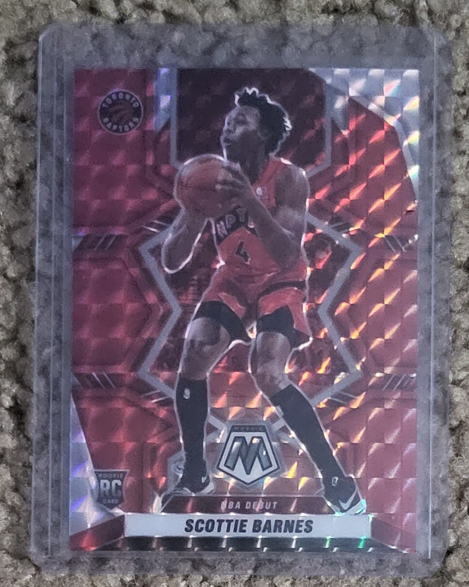 Scottie Barnes 2021-22 Panini Mosaic Rookie NBA Debut Red Prizm RC #264