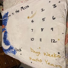 Baby Monthly Milestone Blanket Photograph Backdrop Love You To The Moon And Back
