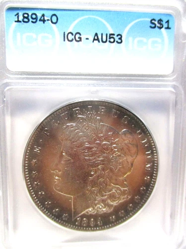 1894-O MORGAN SILVER DOLLAR ICG AU53 "KEY DATE"