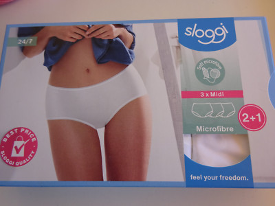 3-er Pack SLOGGI midi - 24/7microfibre-WEISS - Gr. 38-48 - TRIUMPH - Mikrofaser
