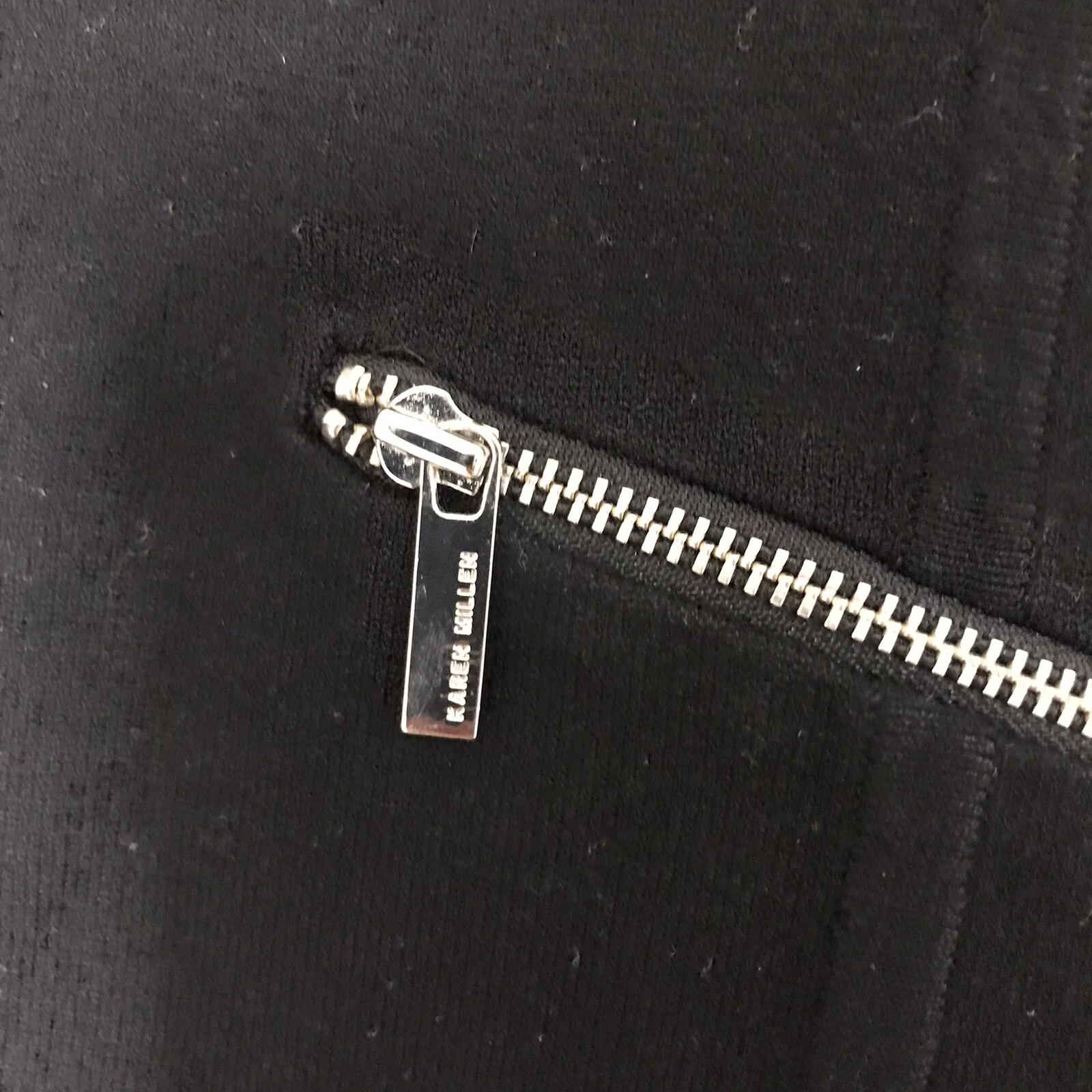 Karen Millen Black Asymmetrical Knit Dress Zipper… - image 4