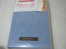 New Buy Buy Baby Portacrib Jersey Knit Fitted Sheet - Blue Chambray - 38x24x4