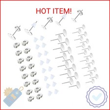 450PCS Earring Posts Stainless Steel Flat Pad,Hypoallergenic Stud Earrings with