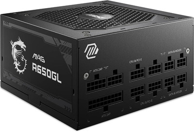 MSI MAG A650GL Netzteil, 650W, 80 plus Gold, Vollmodular, 120Mm FDB Lüfter Mit D