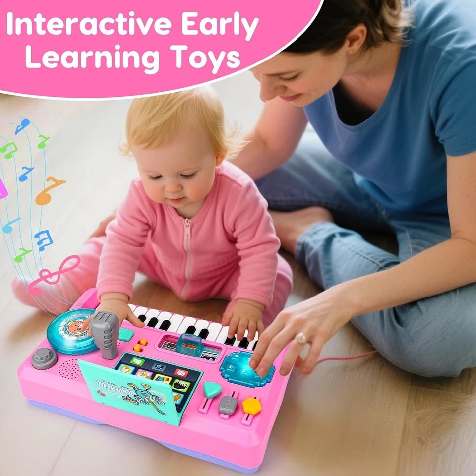 Fisher-Price Laugh and Learn Baby and Toddler Toy Mix and Learn DJ Table Musi