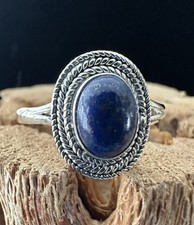 Sterling Silver Native American SW Genuine Natural Lapis Lazuli Ring Size 8.5