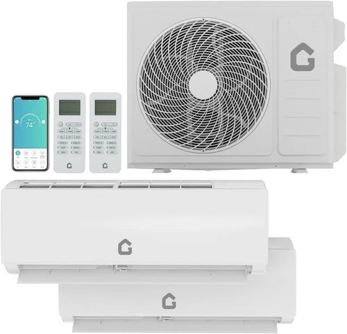 20 SEER2 208-230V(9K + 9K)Ductless Split Air Conditioner 20000 BTU Dual Zone US