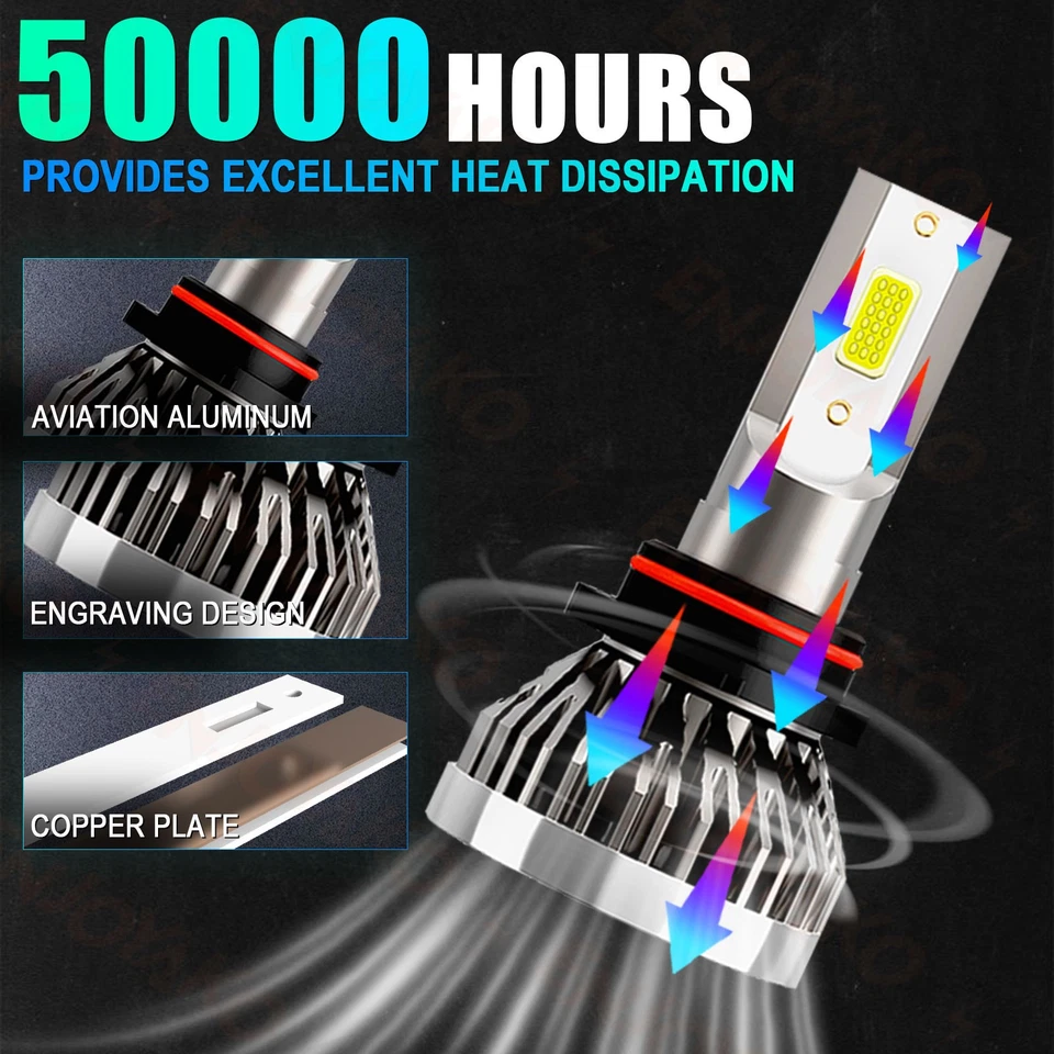 Combo de faros LED de haz alto bajo bombilla antiniebla para Pontiac Grand Prix 1990-2008 Foto 2 de 4