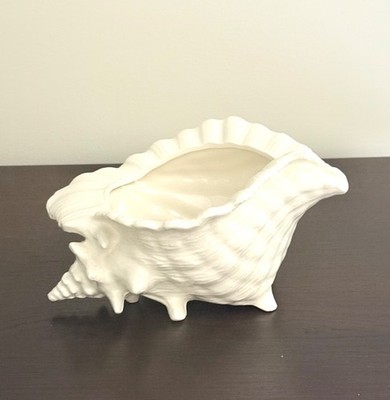 Vintage Atlantic Mold Conch Shell Planter Vase Coastal Decor