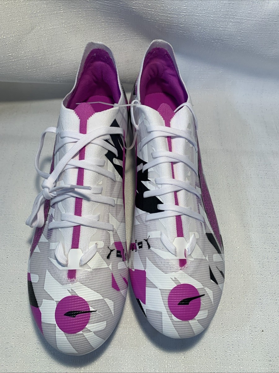 Puma Ultra 5 Ultimate FG/AG Mens 9 White Purple Excellence Graphic