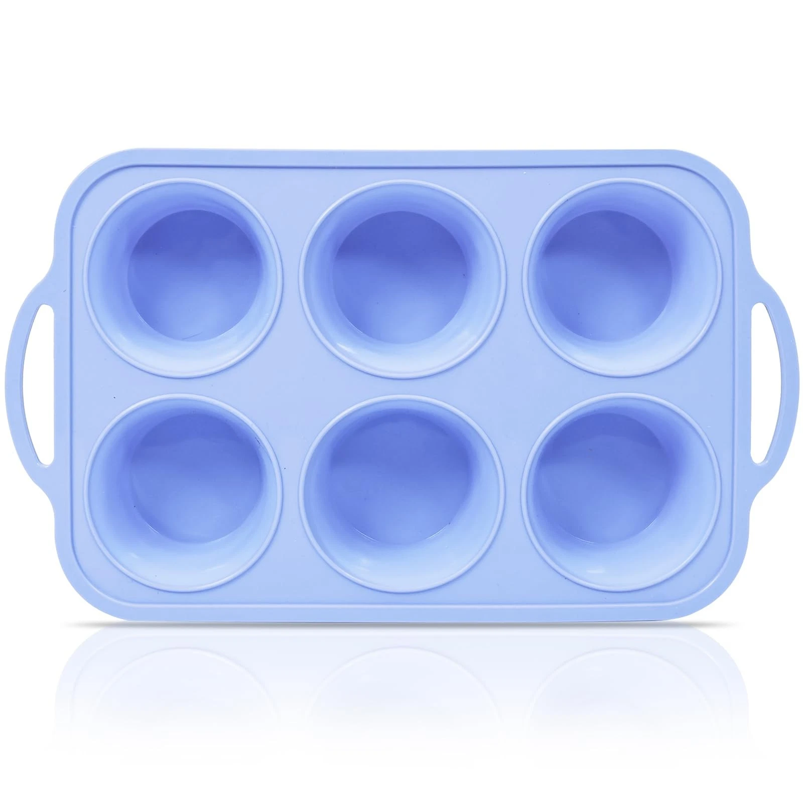 Jumbo Silicone Muffin Pan with Metal Frame, Non Stick Silicone Cupcake Pan wi...