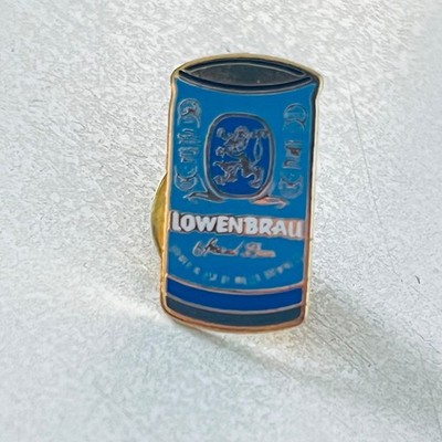 LOWENBRAU German Style Ale Beer Can Novelty Lapel Pin Enamel Brewery Advertising
