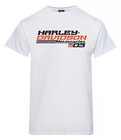 Harley Davidson Men's Drag Racing Crew Neck Short Sleeve Cotton T Shirt, White