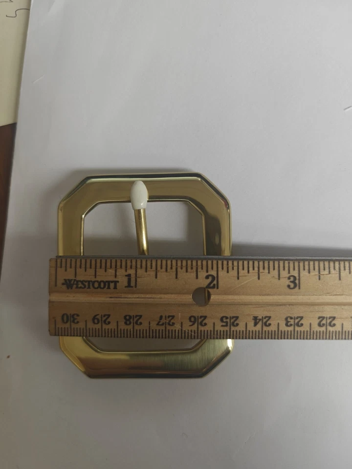 Hebilla de cinturón de esquina recortada LATÓN MACIZO 1-1/2" paquete de 6 totalmente nueva Foto 3 de 4