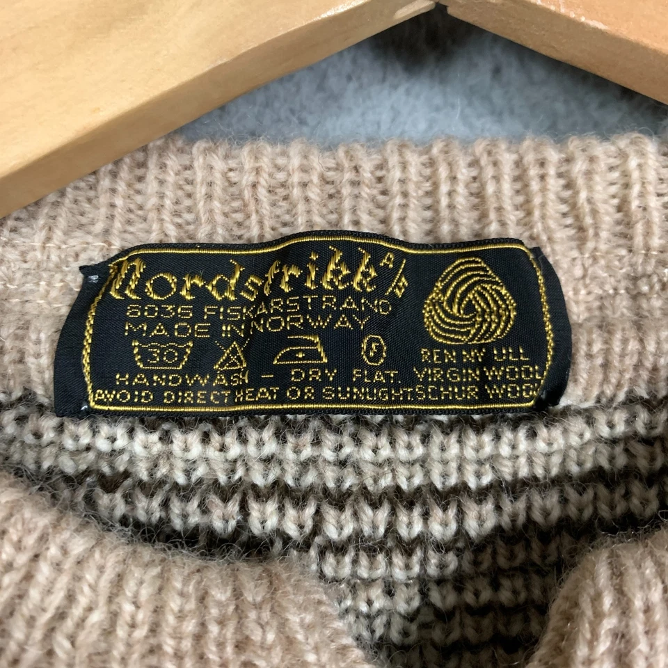 Cárdigan Nordstrikk Mujer 42 Hombre 48 Marrón Tostado Isla Justa Cierre de Lana Noruega De Colección Foto 2 de 4