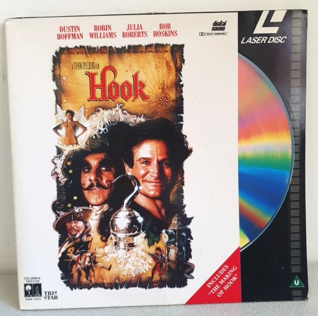 HOOK Laser Disc PAL Peter Pan Robin Williams Dustin Hoffman PG Widescreen CLV